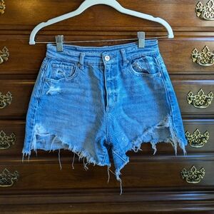 Women's denim highest waist mom shorts